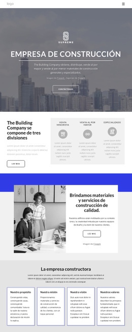 Impresionante Diseño Web Para Empresa De Obra Nueva