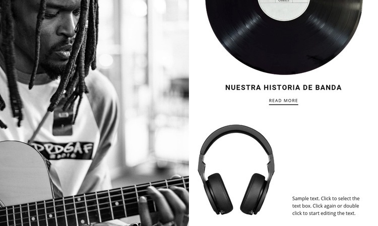 Historia de la marca musical Maqueta de sitio web