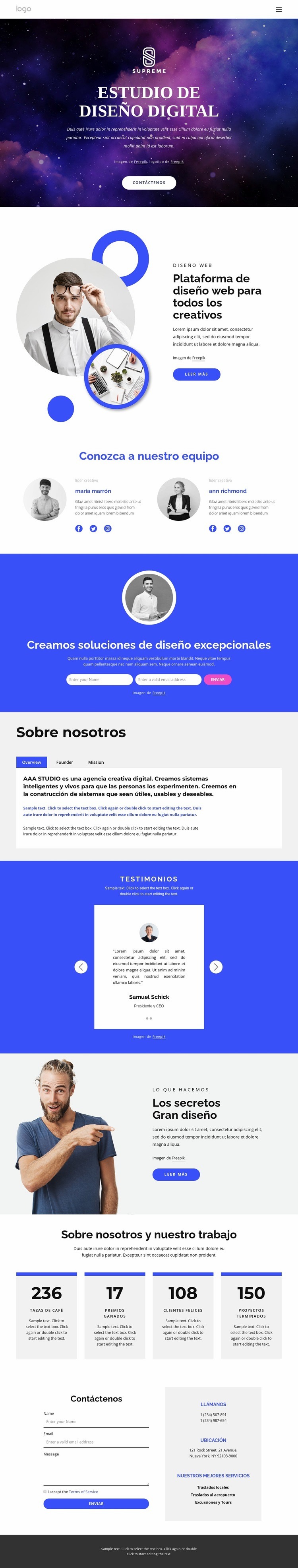 agencia de diseño digital Maqueta de sitio web