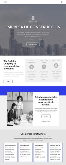 Empresa De Obra Nueva: Plantilla De Sitio Web Premium Para Empresas