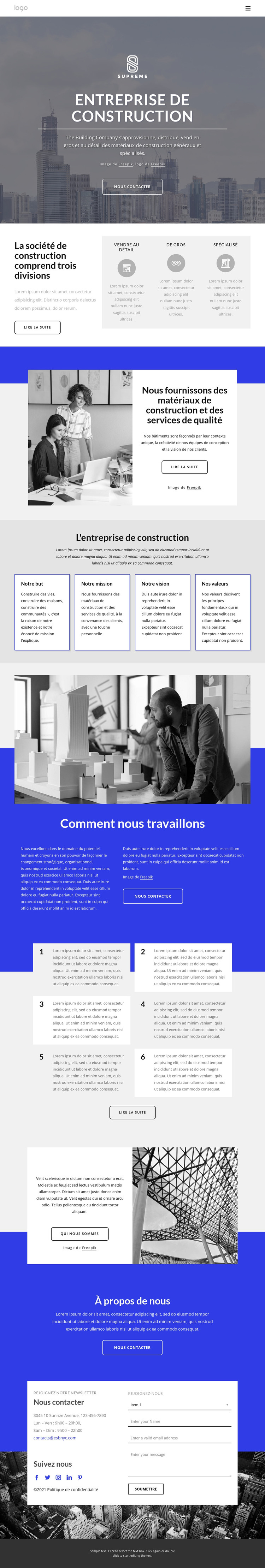 Nouvelle entreprise de construction Modèle HTML