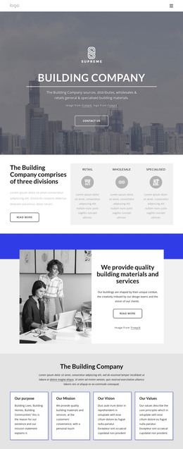 New Building Company - HTML Page Template