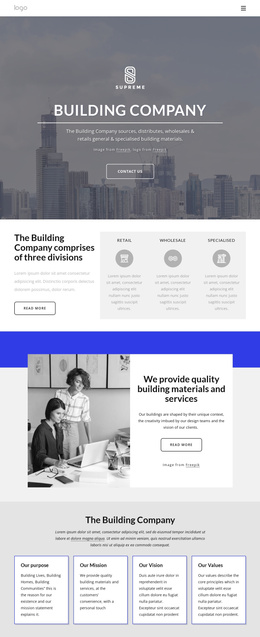 New Building Company - Page Builder Templates Free