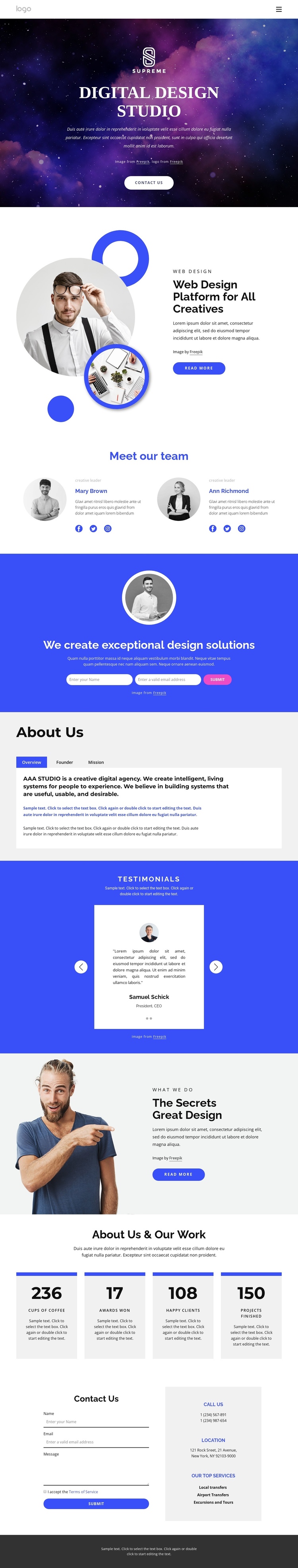 Digital design agency One Page Template