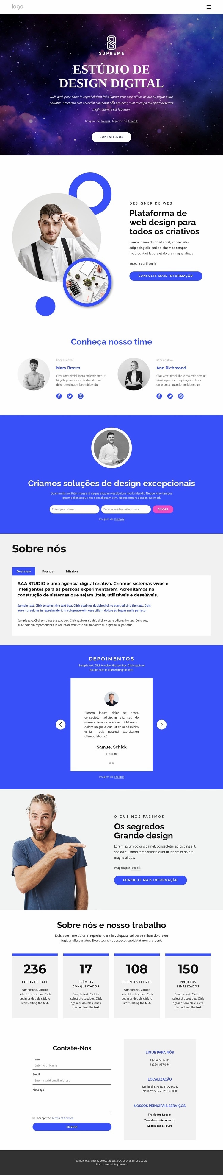 agência de design digital Maquete do site