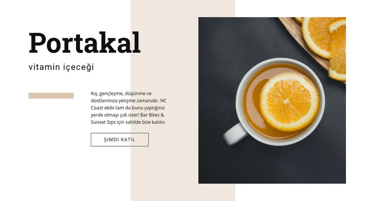 Sağlıklı içecekler Web sitesi tasarımı