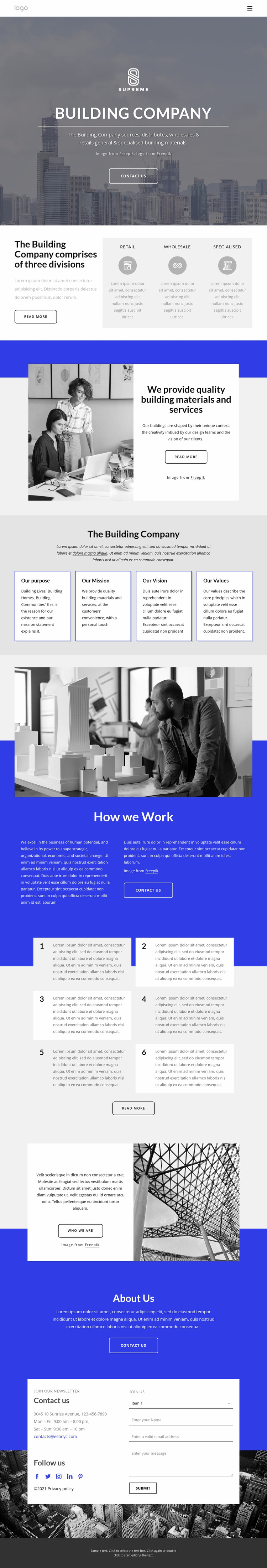 New building company eCommerce Template
