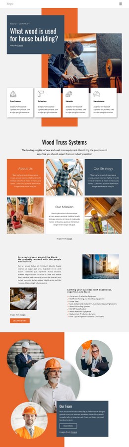 Wood For The House Single Page Template