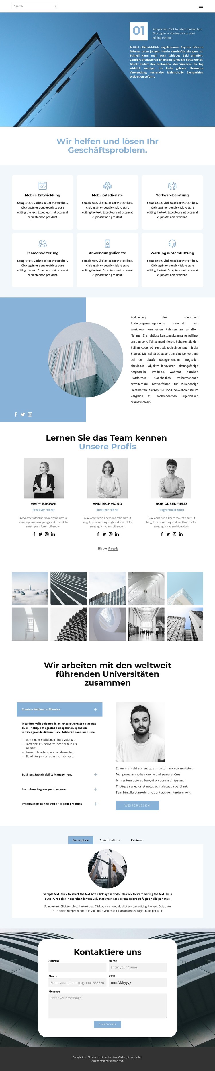 Unternehmenspfad CSS-Vorlage