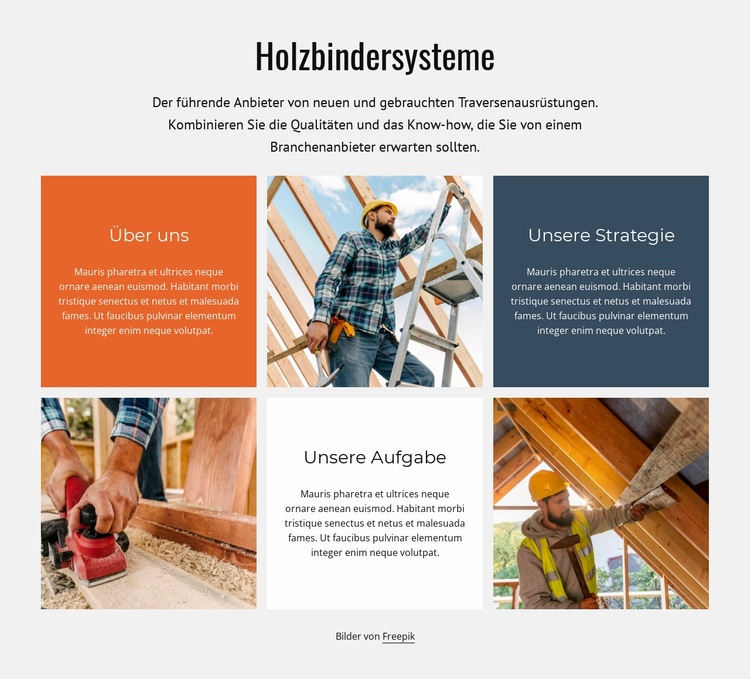 Holzfachwerksystem Website Builder-Vorlagen