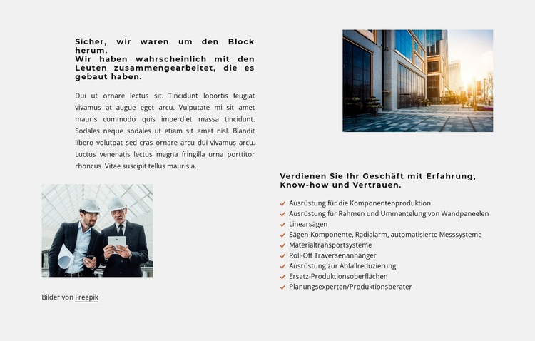 Allgemeine Baustoffe Website Builder-Vorlagen