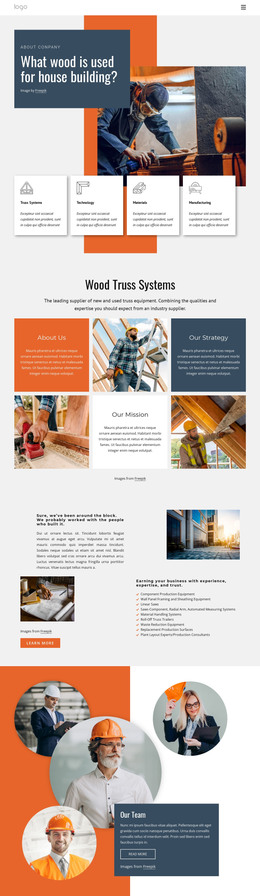 Wood For The House - Bootstrap Template