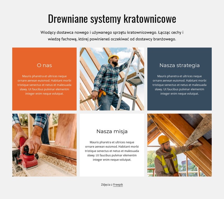 System wiązarów drewnianych Szablony do tworzenia witryn internetowych