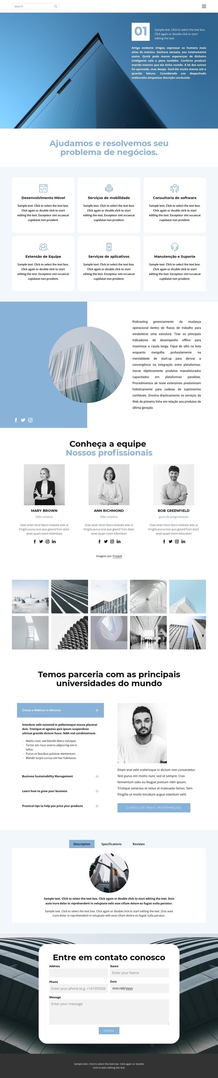 Caminho corporativo Design do site