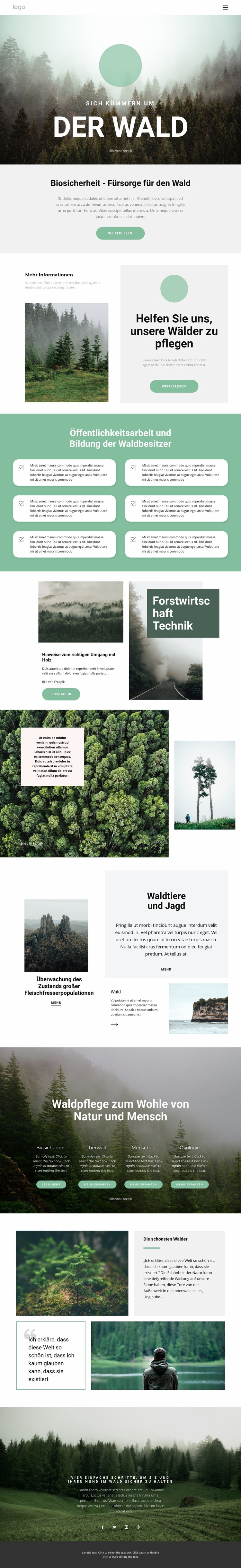 Pflege von Parks und Wäldern HTML Website Builder