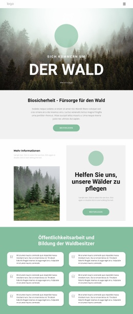 Pflege Von Parks Und Wäldern Jagd-Website-Vorlagen