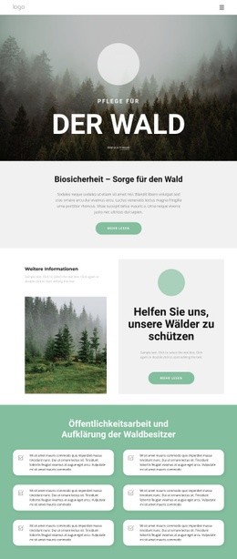 Pflege Von Parks Und Wäldern CSS-Vorlagen