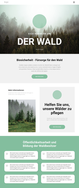 Pflege Von Parks Und Wäldern – Fertiges Website-Design