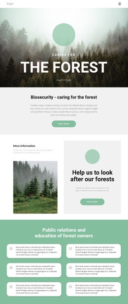 Caring For Parks And Forests Elementor Template Alternative