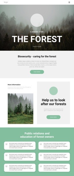 Caring For Parks And Forests Elementor Template Alternative