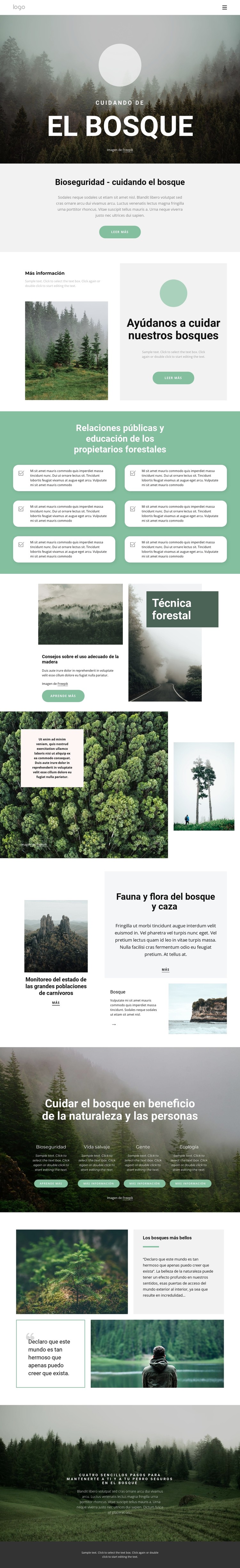 Cuidando parques y bosques Plantilla CSS