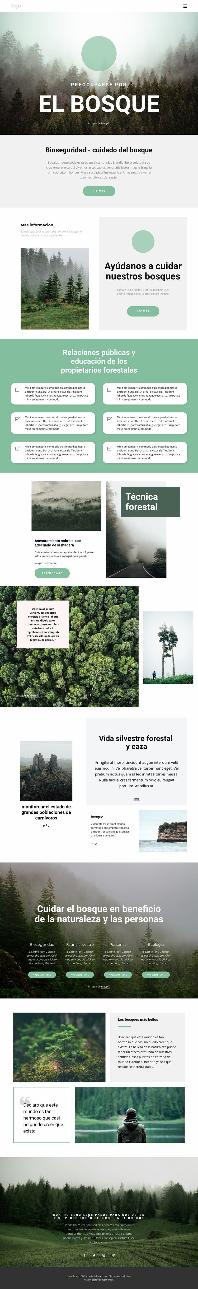Cuidando parques y bosques Plantilla HTML5