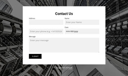 Contact Us Form With Image Background - Site Template