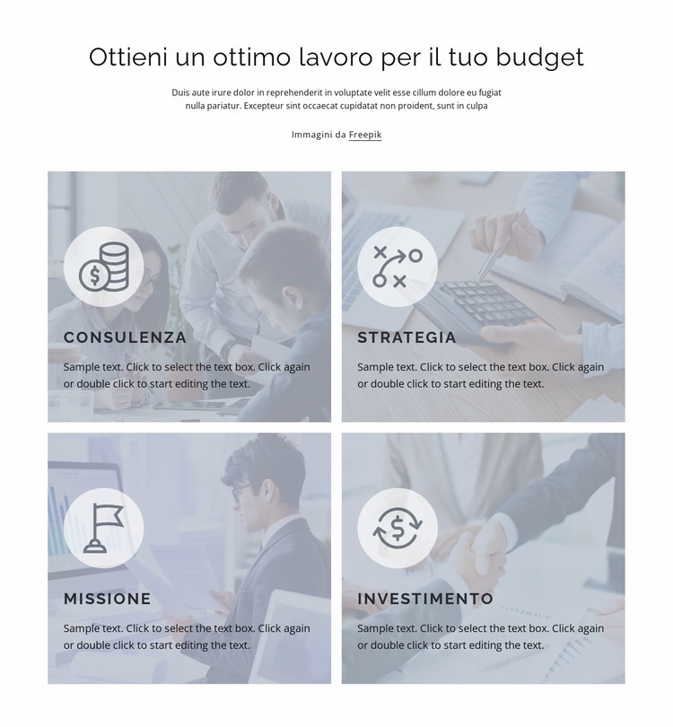 Ottimo lavoro per il tuo budget Modelli di Website Builder