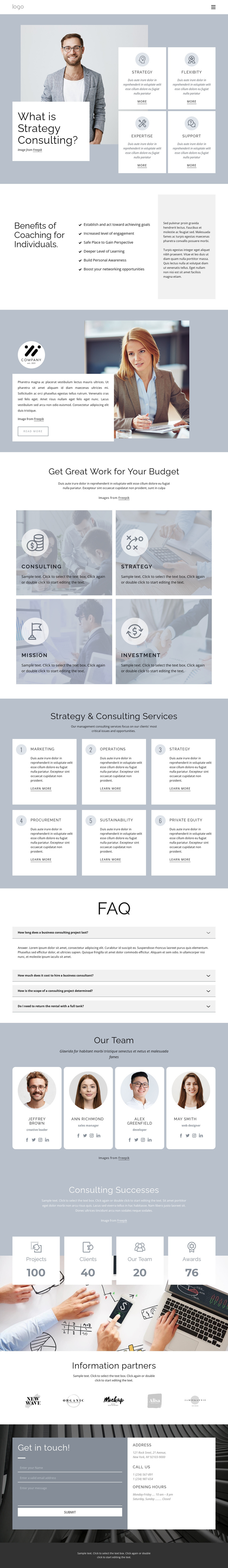 Strategic consultancy One Page Template