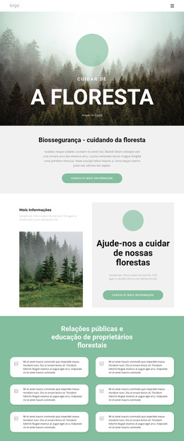 Página Da Web Para Cuidando De Parques E Florestas