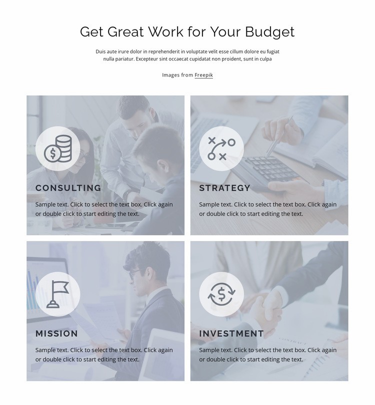 Bra arbete för din budget Html webbplatsbyggare