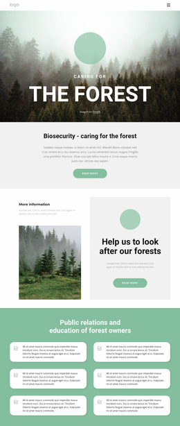 Free CSS Layout For Caring For Parks And Forests