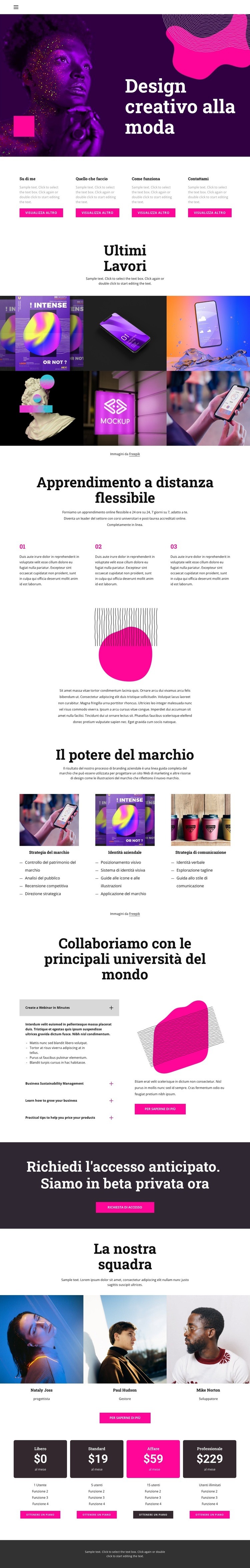 Creativi di nuova generazione Progettazione di siti web