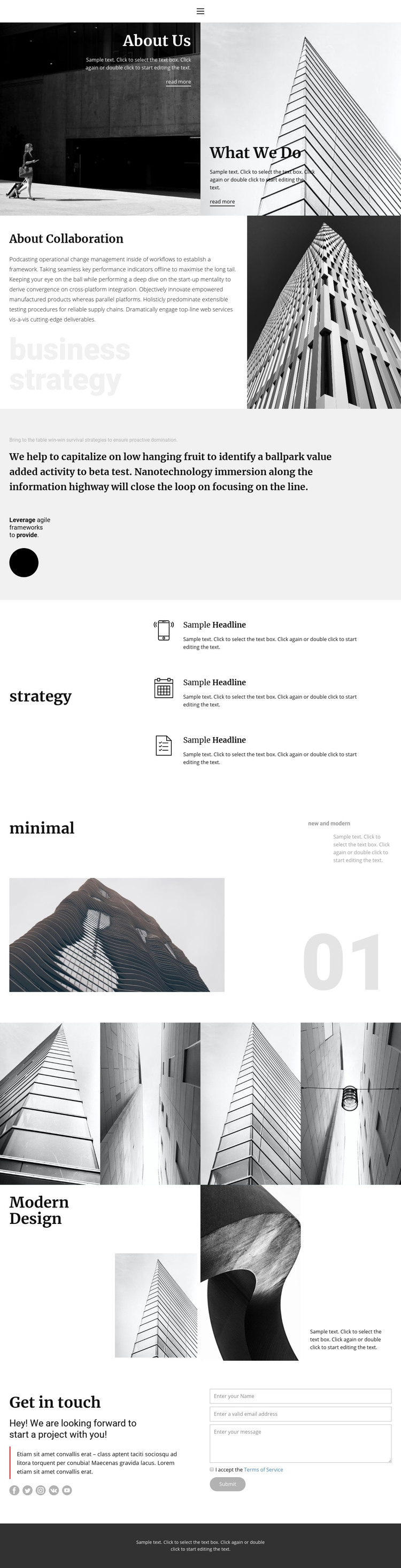 Modern building company Homepage Design