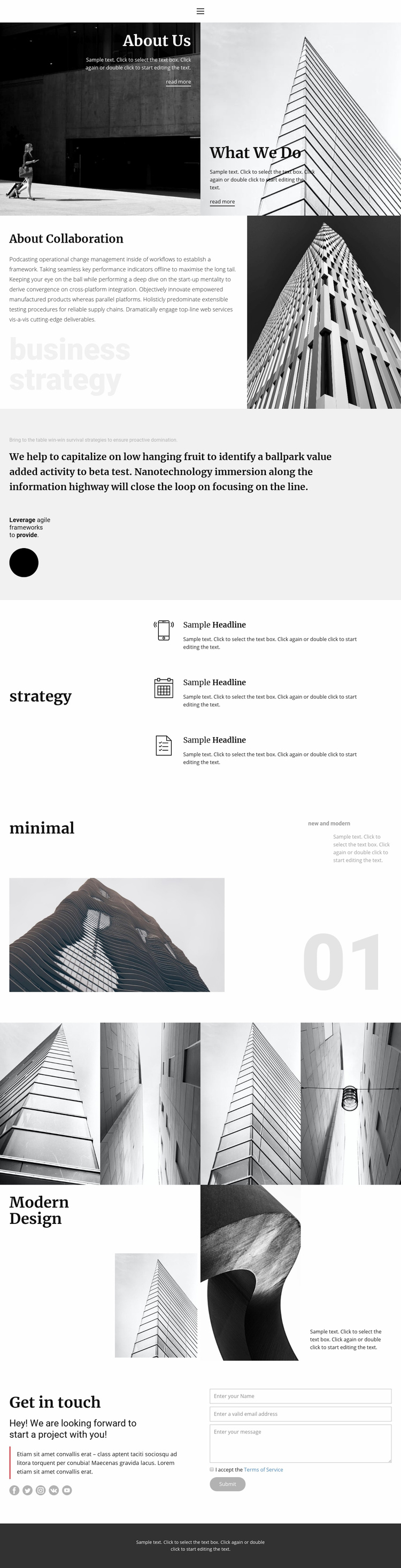 Modern building company Squarespace Template Alternative