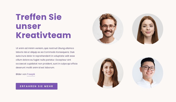 Unser Kreativteam HTML Website Builder