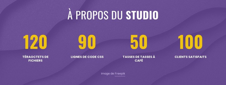 À propos du studio numérique Modèle d'une page