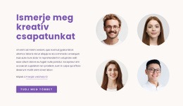 Kreatív Csapatunk – Ingyenes Sablon