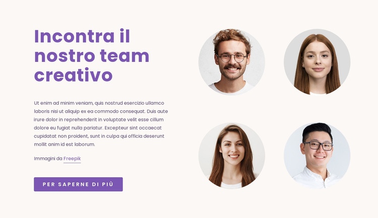 Il nostro team creativo Progettazione di siti web