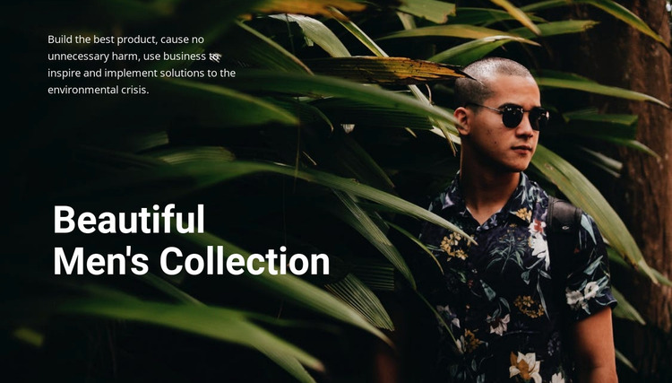 Beautiful men's collection Website Mockup