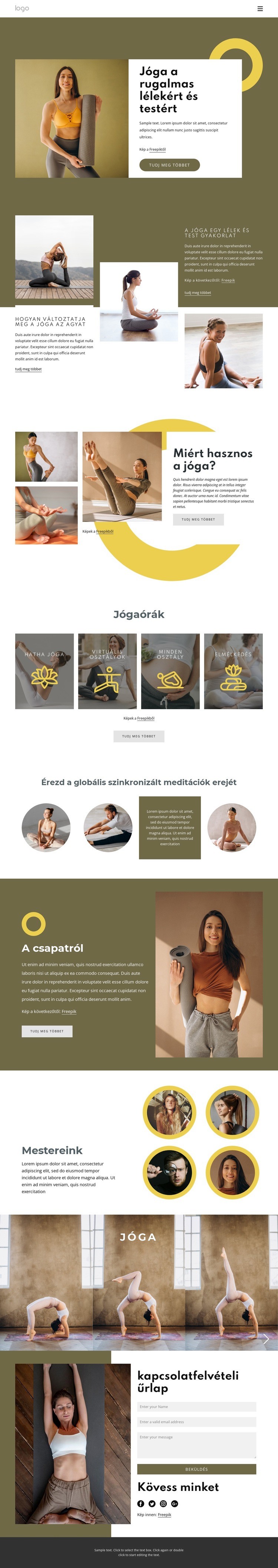 Hagyományos stílusú jóga Weboldal tervezés