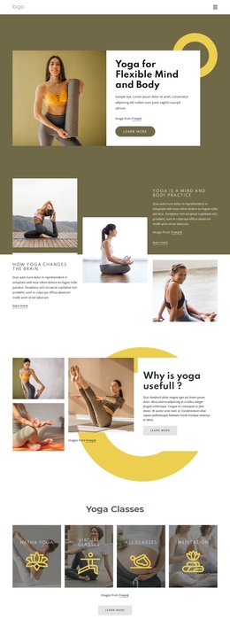 HTML Web Site For Traditional Style Yoga