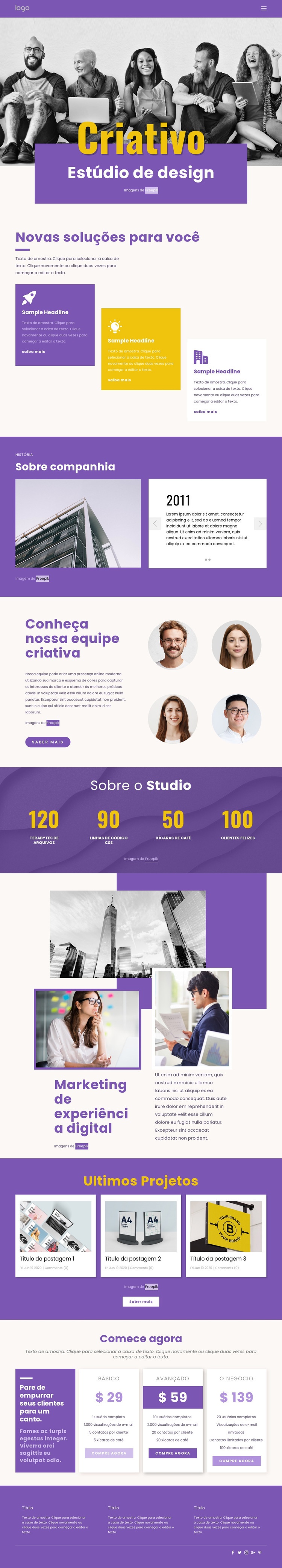 Somos profissionais criativos de branding Modelos de construtor de sites