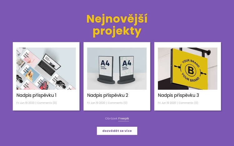 Nejnovější designové projekty Šablona