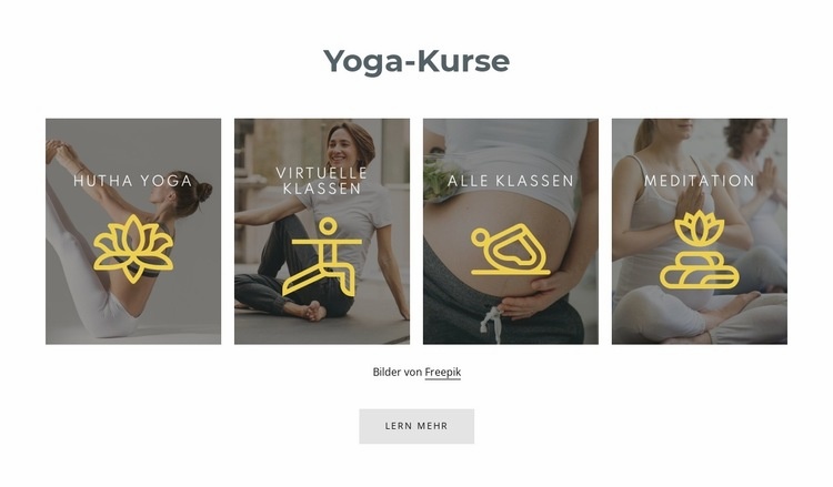 Unsere Yogakurse Website-Modell