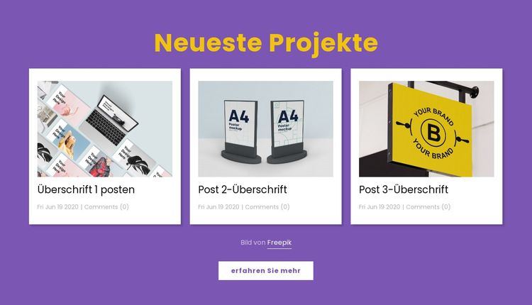 Neueste Designprojekte Website-Vorlage