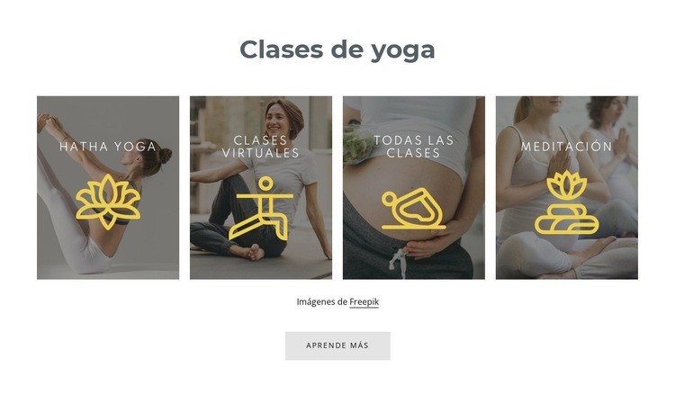 Nuestras clases de yoga Plantillas de creación de sitios web