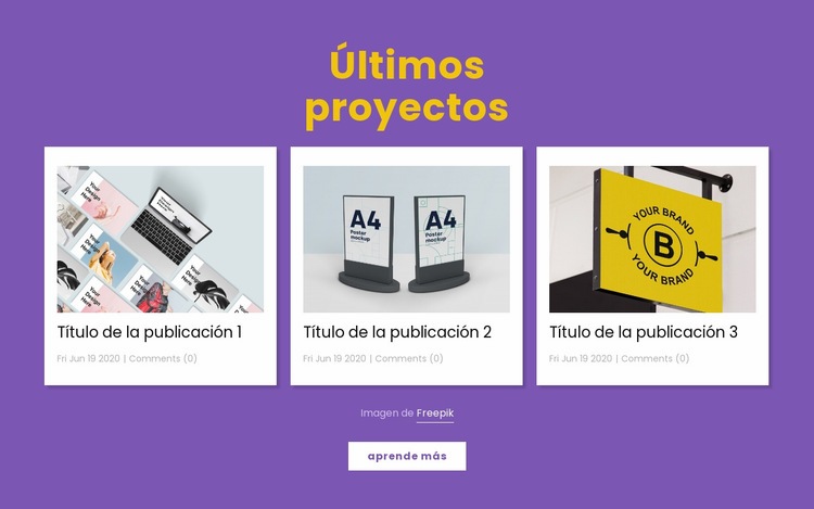 Últimos proyectos de diseño Plantillas de creación de sitios web