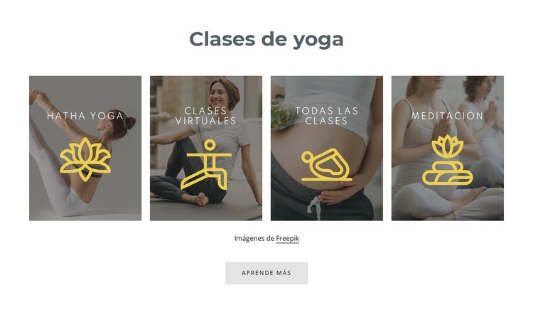 Nuestras clases de yoga Plantilla HTML