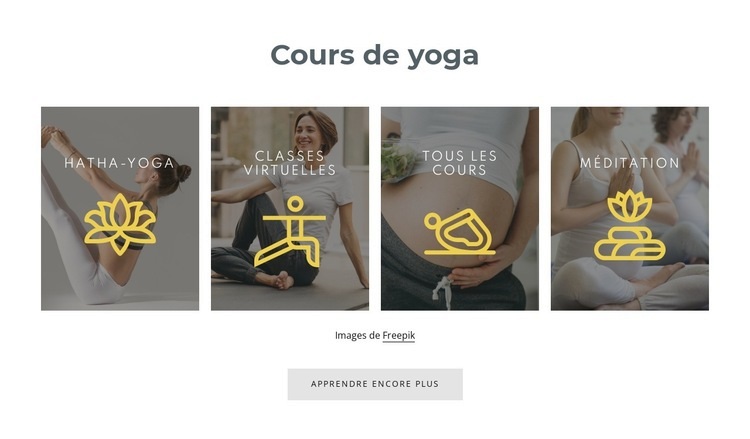 Nos cours de yoga Créateur de site Web HTML